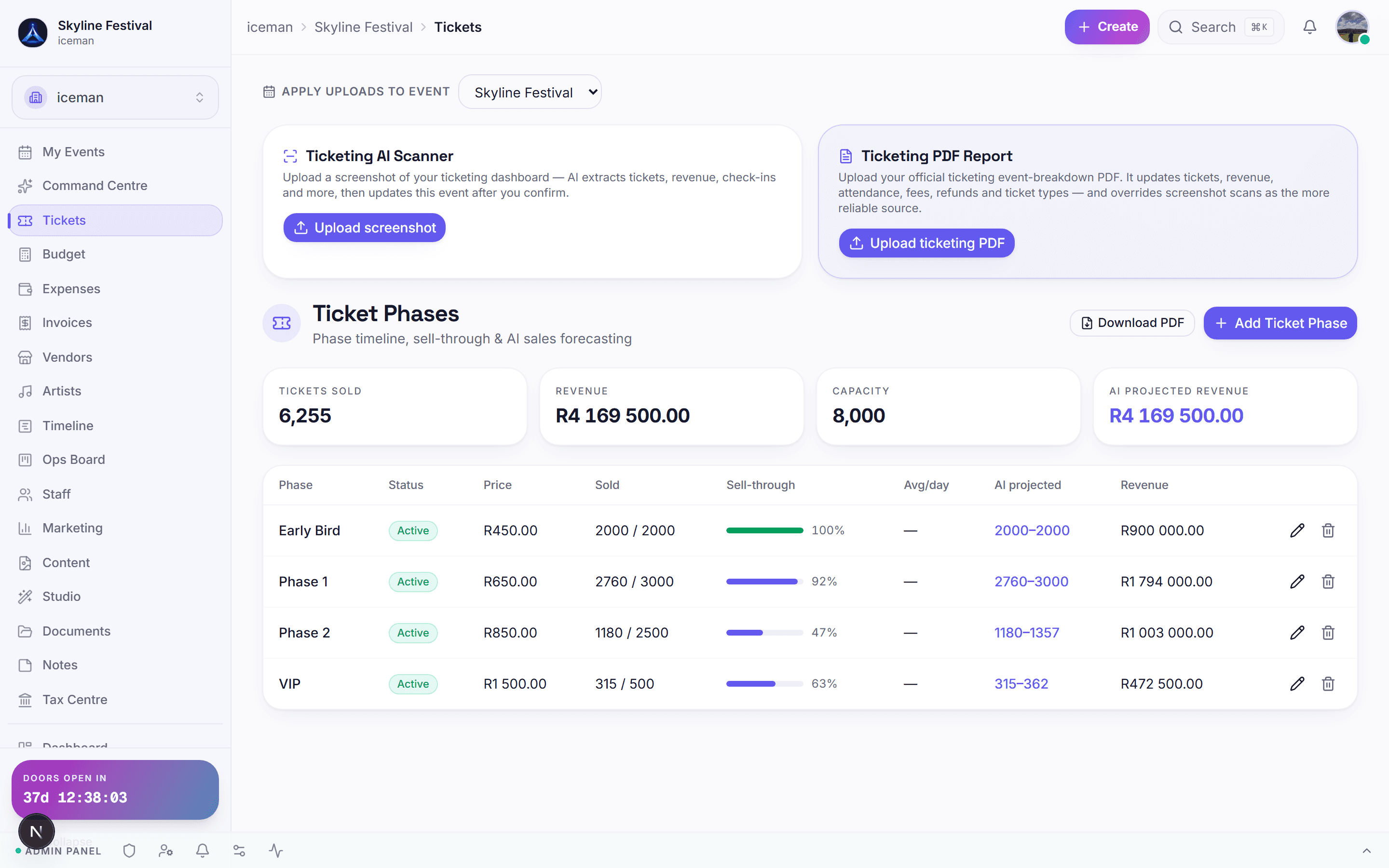 Tickets — Know your sales at 2am.